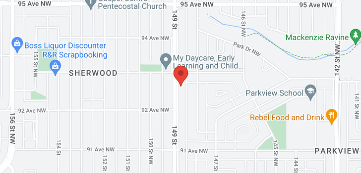 map of 9227 149 ST NW